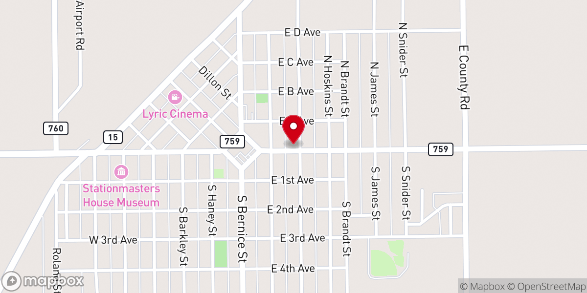 Map showing location of El Camino Hispanic Church