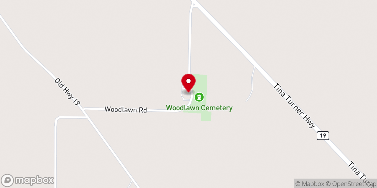 Map showing location of Woodlawn Church