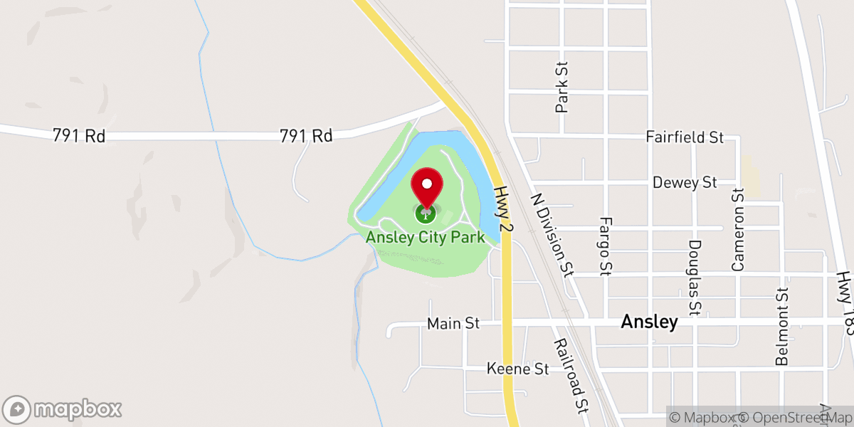 Map showing location of Ansley City Park