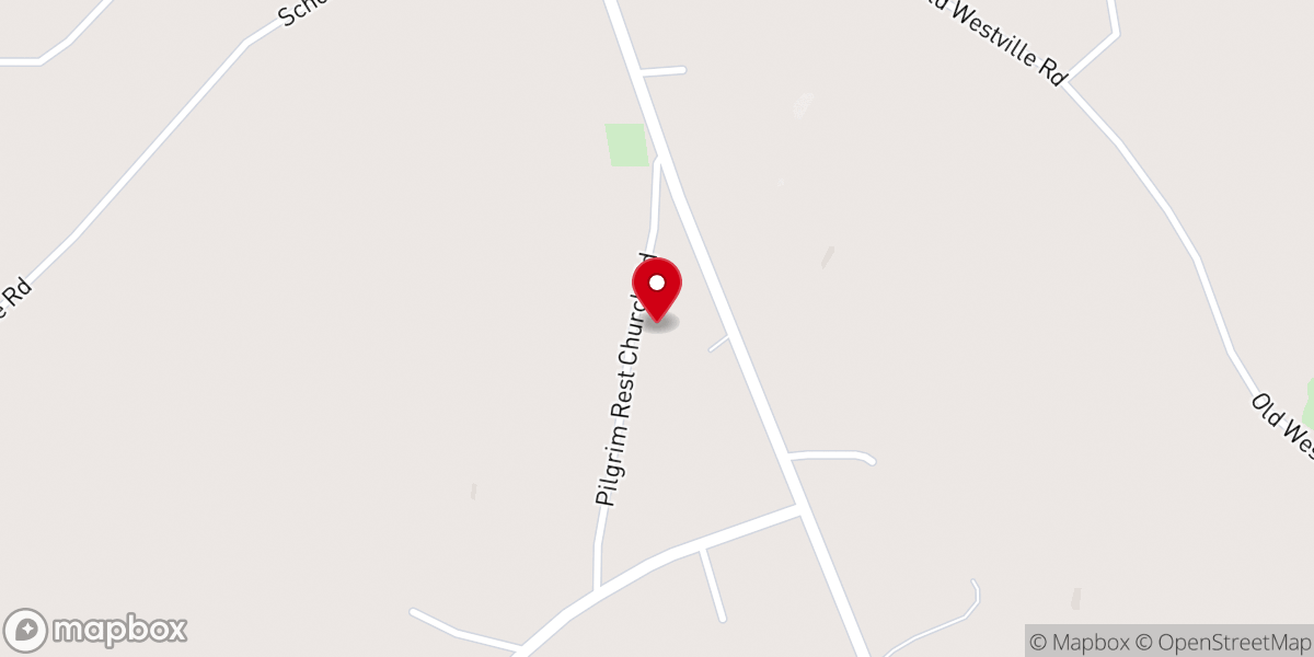 Map showing location of Pilgrim Rest Baptist Church