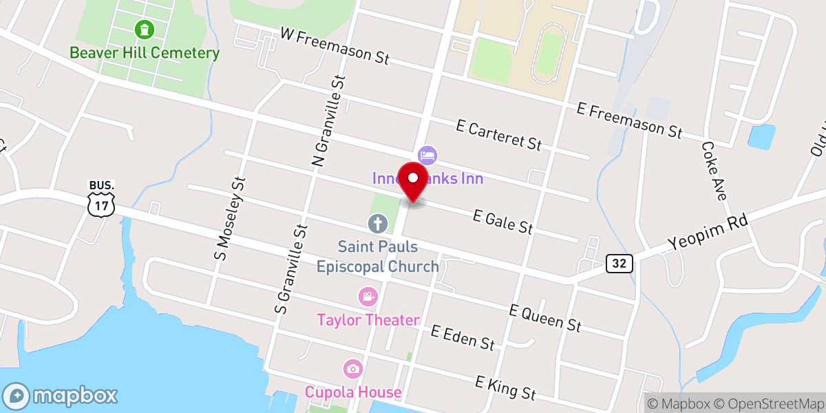 Map showing location of Historic Edenton State Historic Site