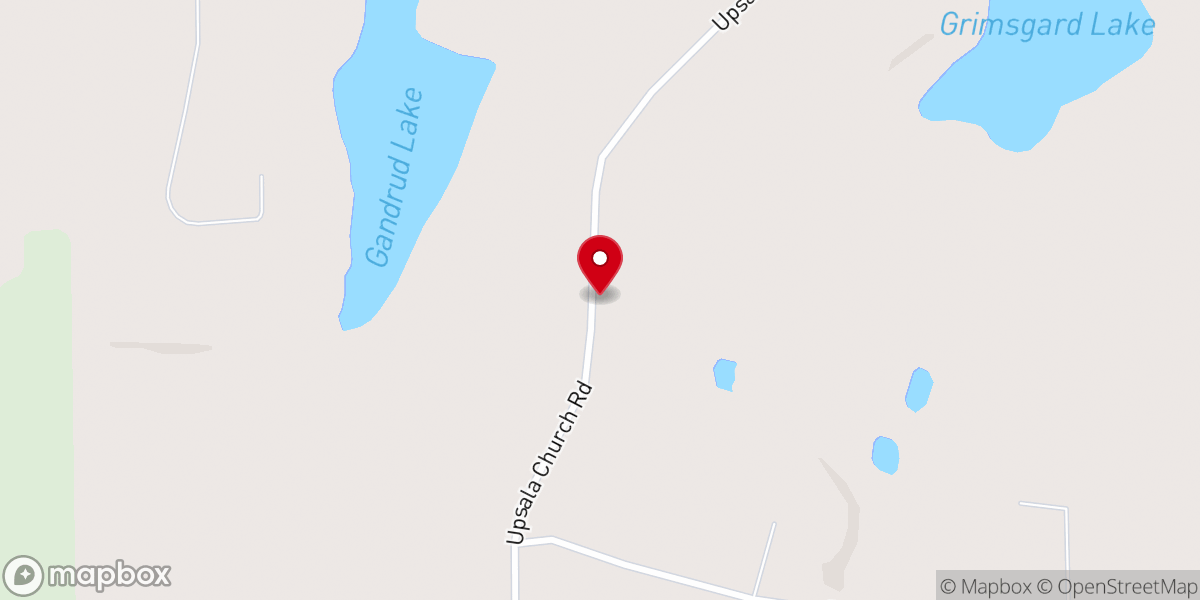 Map showing location of Upsala Church