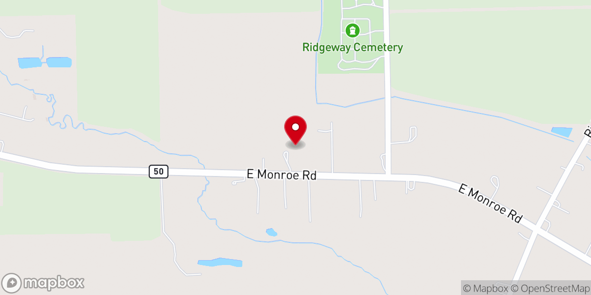Map showing location of Ridgeway Baptist Church