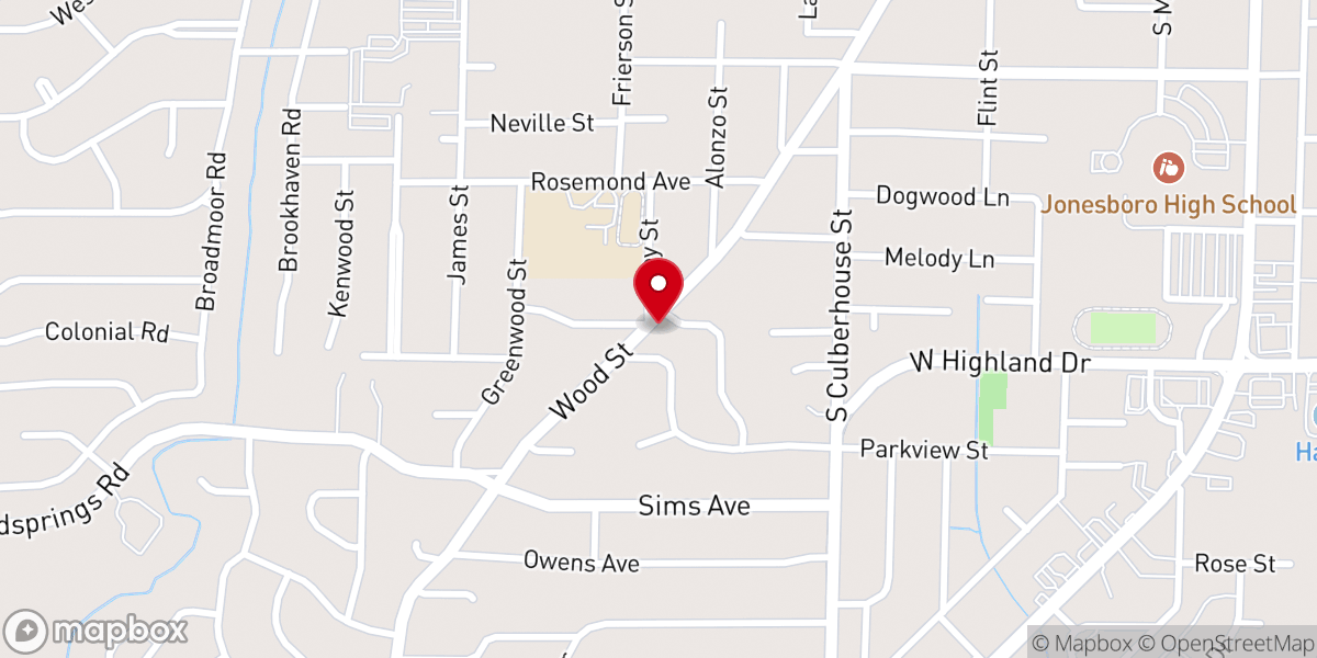 Map showing location of Gospel Chapel Church