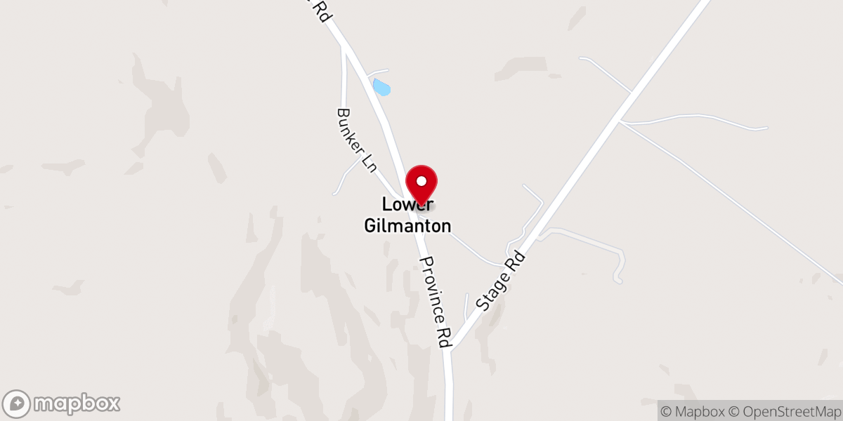 Map showing location of First Baptist Church of Gilmanton