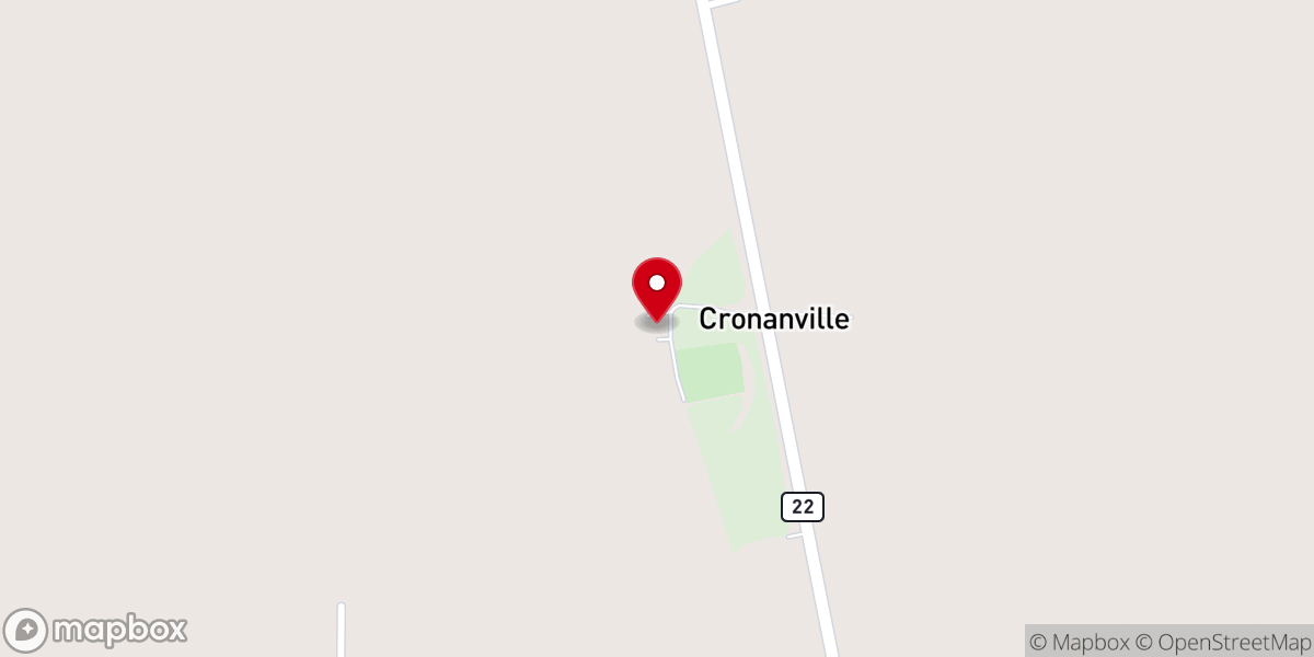 Map showing location of Cronanville Cumberland Presbyterian Church