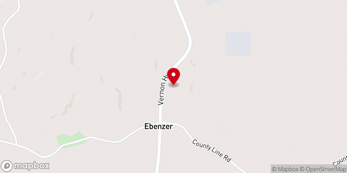 Map showing location of County Line Church
