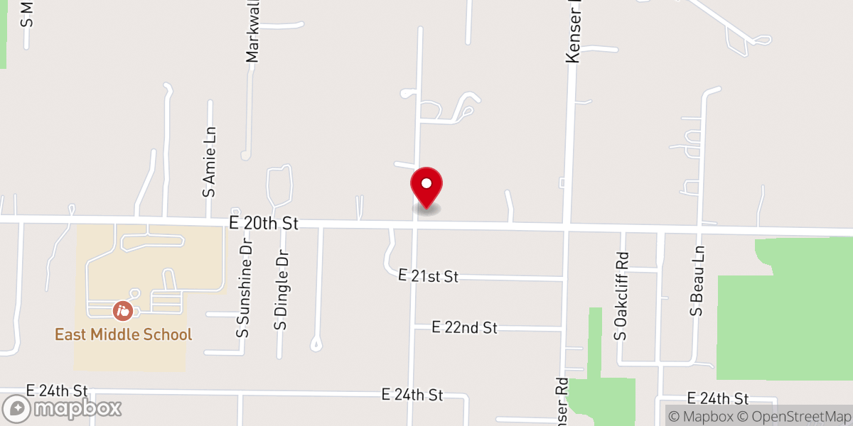 Map showing location of Wildwood Southern Baptist Church