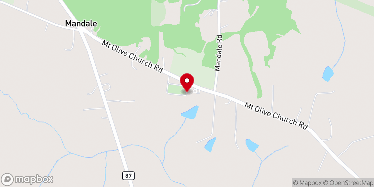 Map showing location of Mount Olive Baptist Church