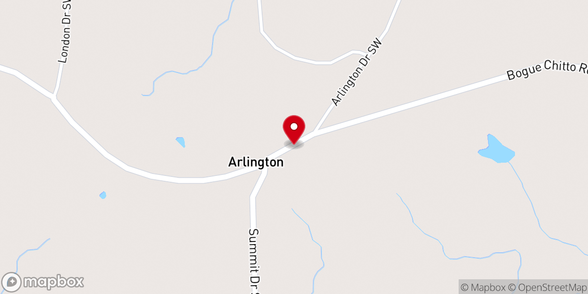 Map showing location of Arlington Baptist Church
