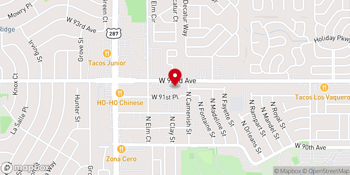 Map showing location of Thrive Church