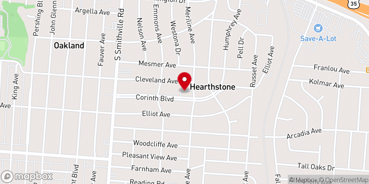 Map showing location of Corinth Presbyterian Church