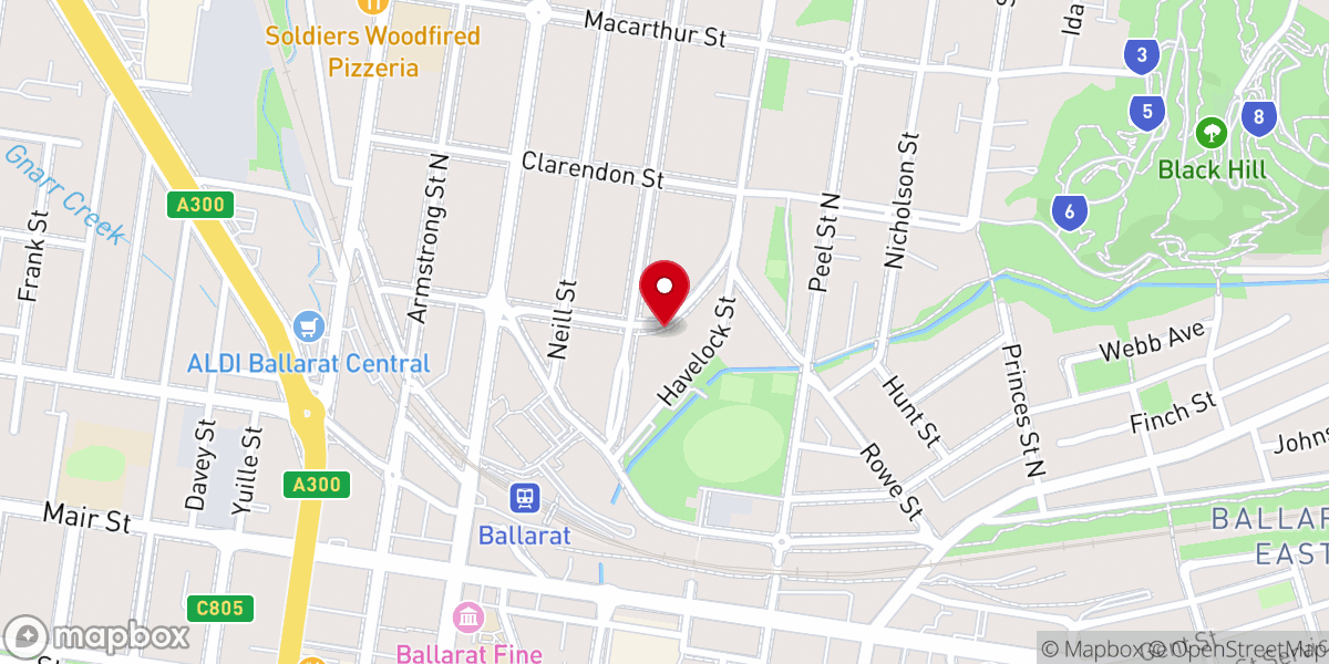 Map showing location of New Apostolic Church Ballarat