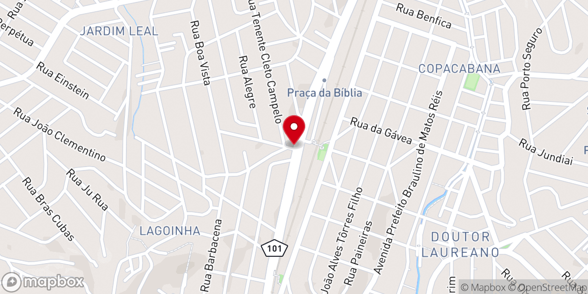 Map showing location of Igreja de Cristo em Duque de Caxias