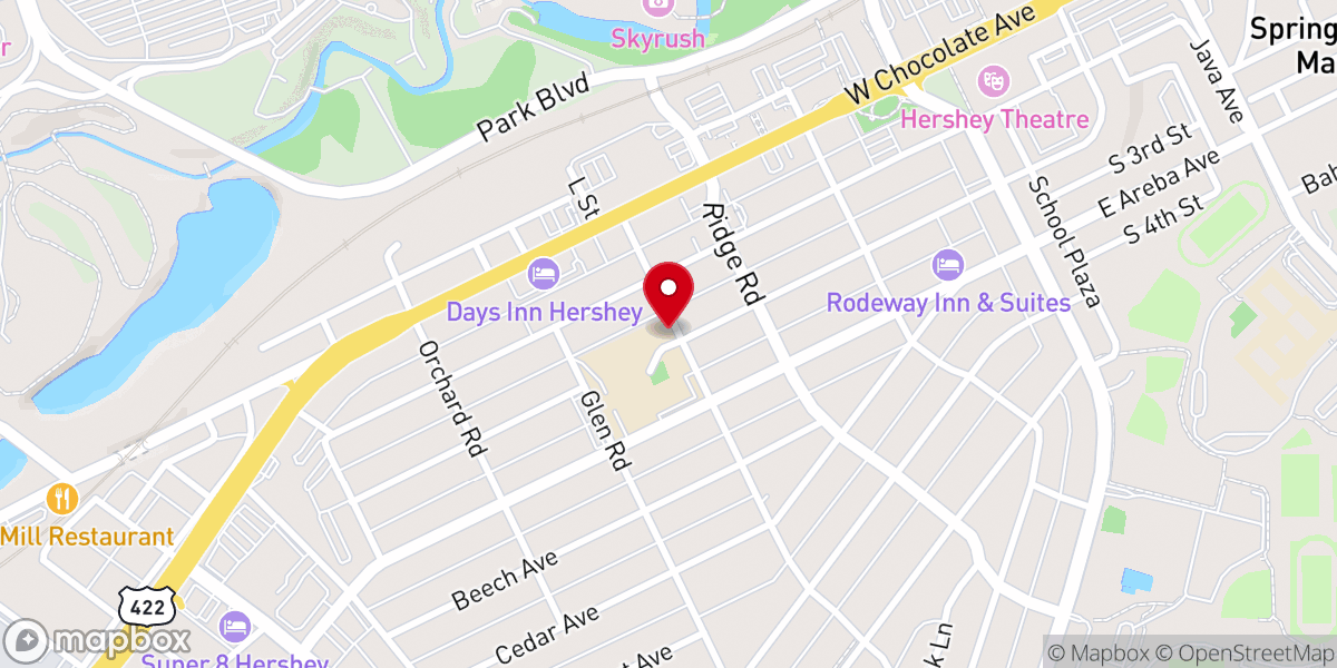 Map showing location of St. Joan of Arc Church Convent
