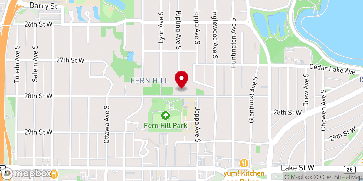 Map showing location of Sephardi Minyan