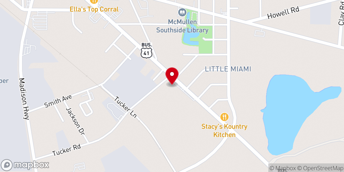 Map showing location of Carter Chapel