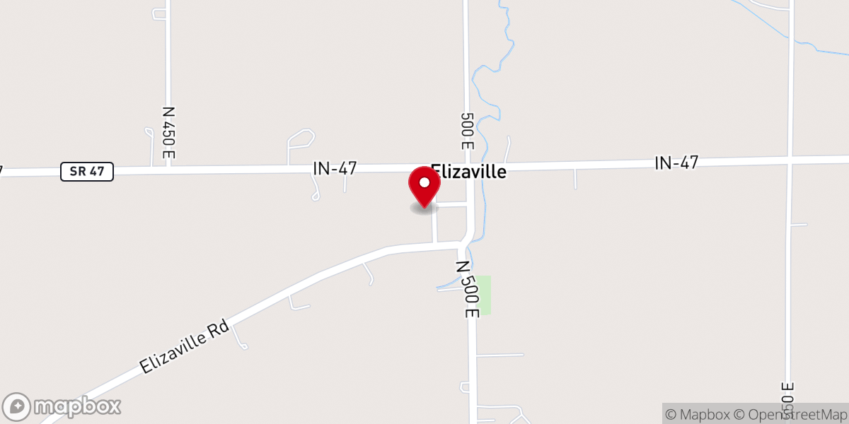 Map showing location of Elizaville Baptist Church