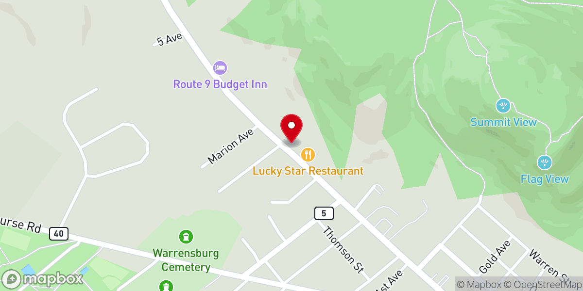 Map showing location of Assemby of God
