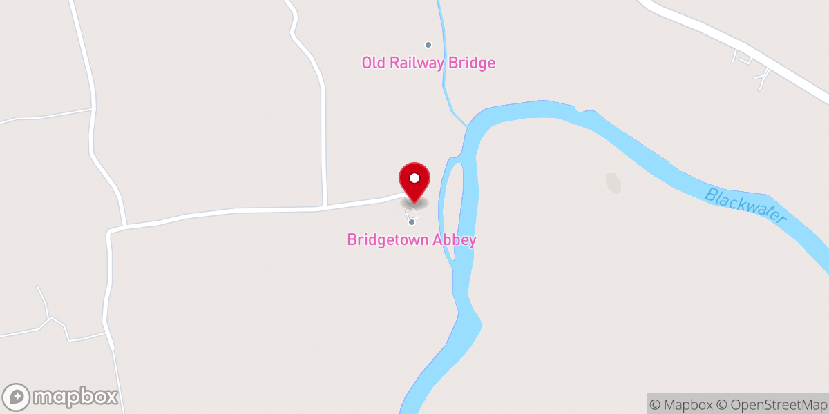 Map showing location of Bridgetown Abbey