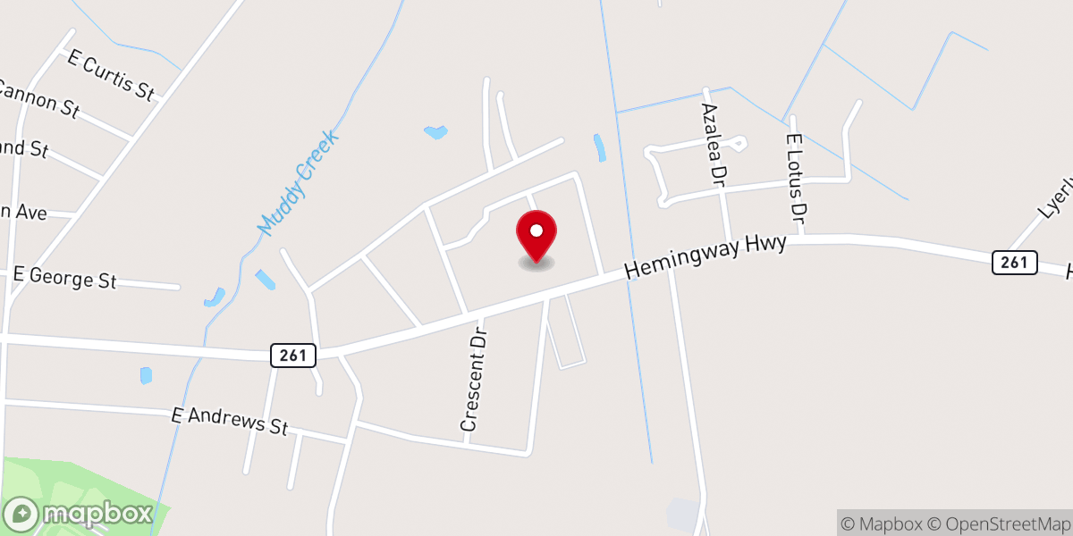 Map showing location of Thompson Church