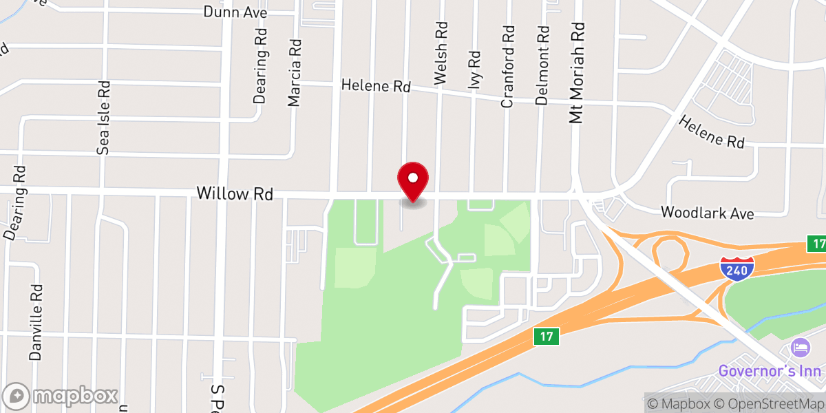 Map showing location of Willow Park Baptist Church
