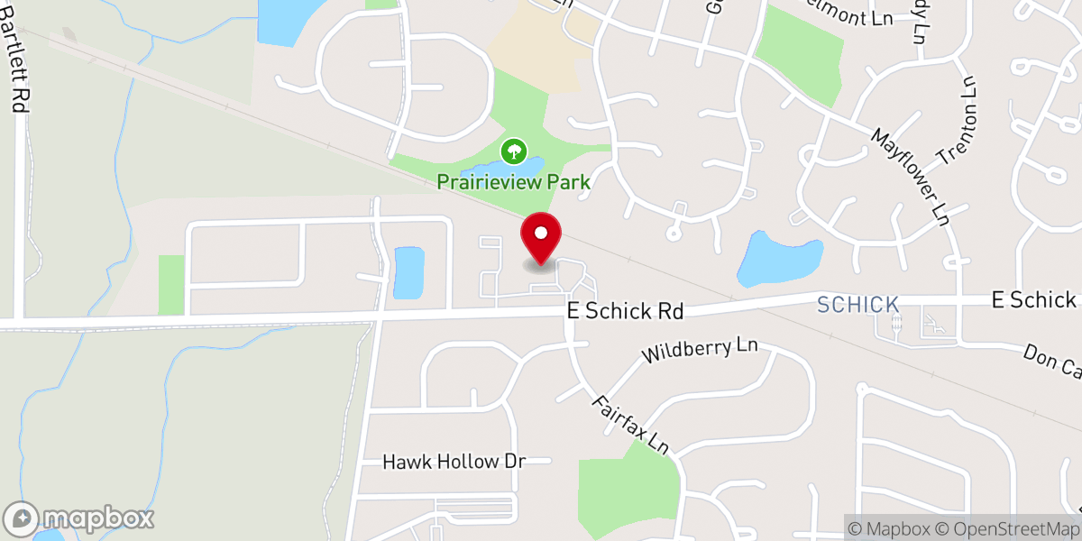 Map showing location of Bartlett Bible Church