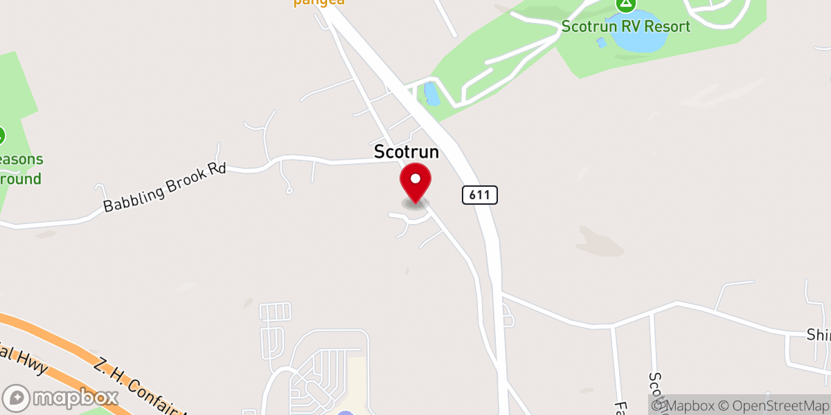 Map showing location of St. John's Lutheran Church