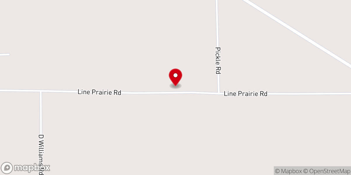 Map showing location of Line Prairie Church