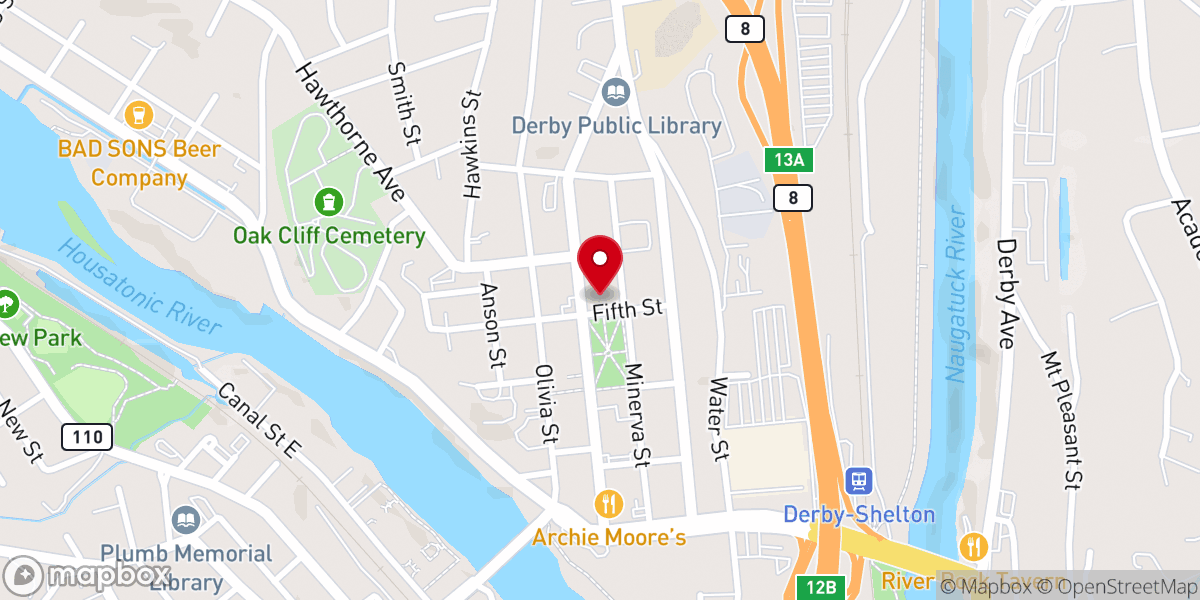 Map showing location of Derby United Methodist Church