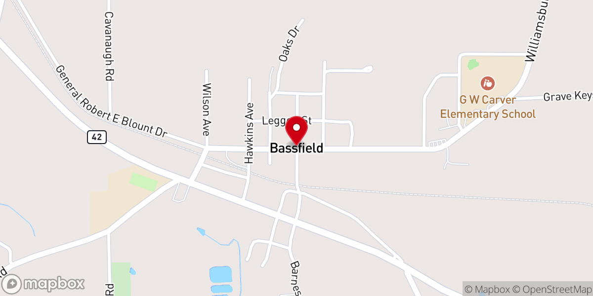 Map showing location of L L Roberts Memorial Methodist Church