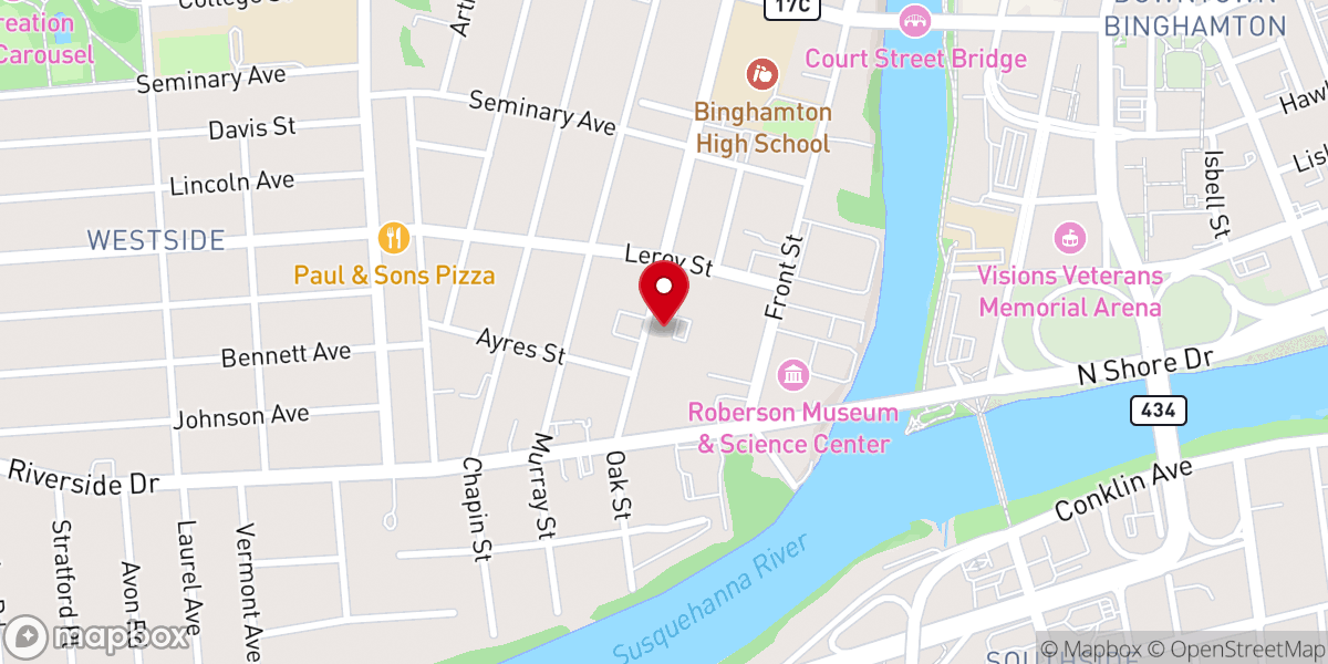 Map showing location of Saint Patrick's Roman Catholic Church - Food Distribution Center