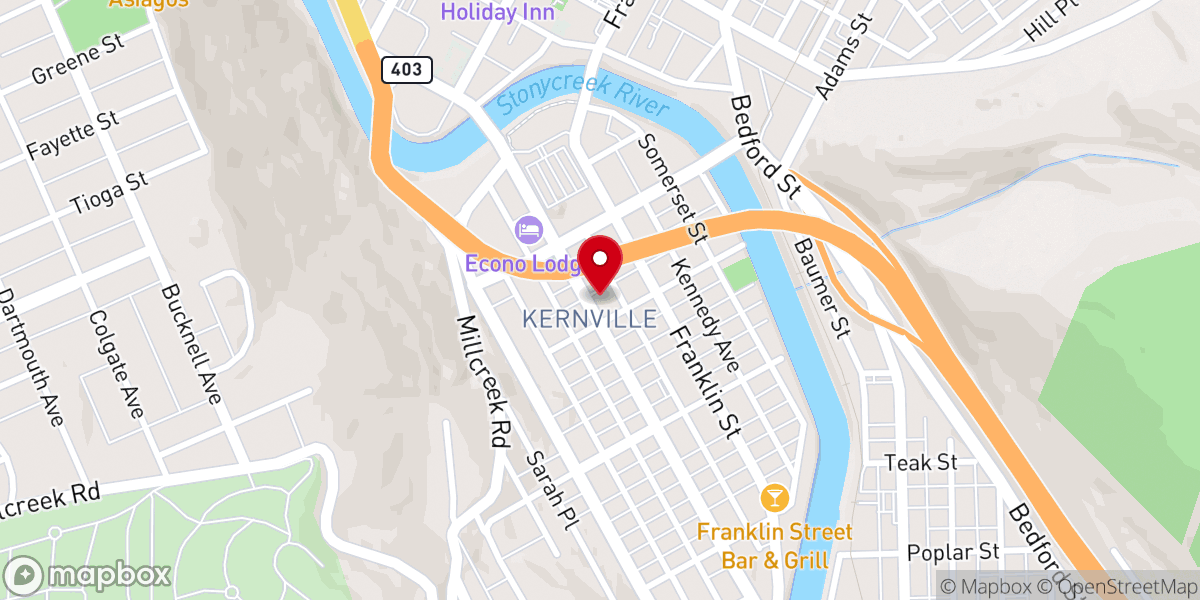 Map showing location of Johnstown Grace Brethren Church