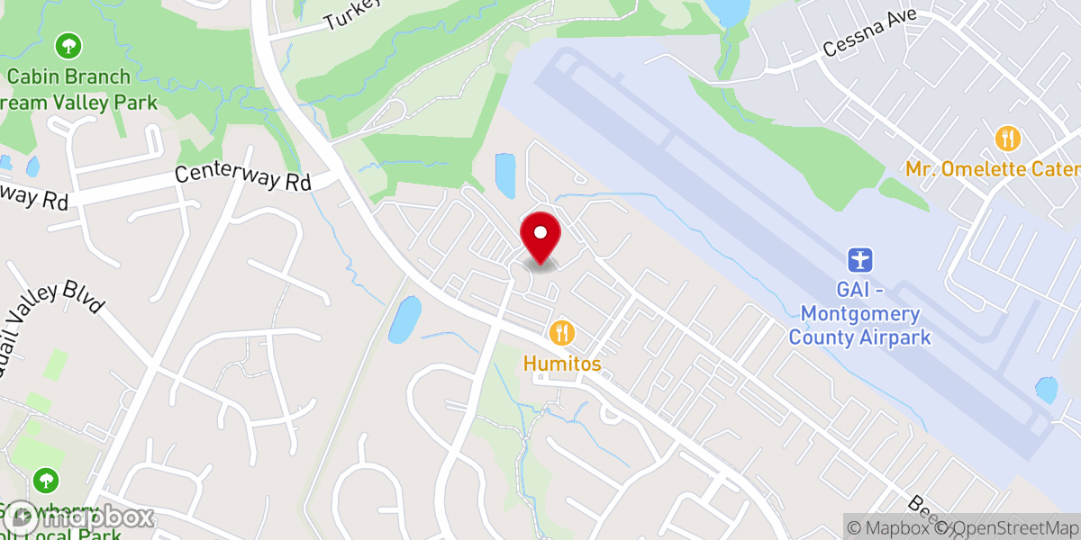 Map showing location of Iglesia Apostolica de Gaithersburg