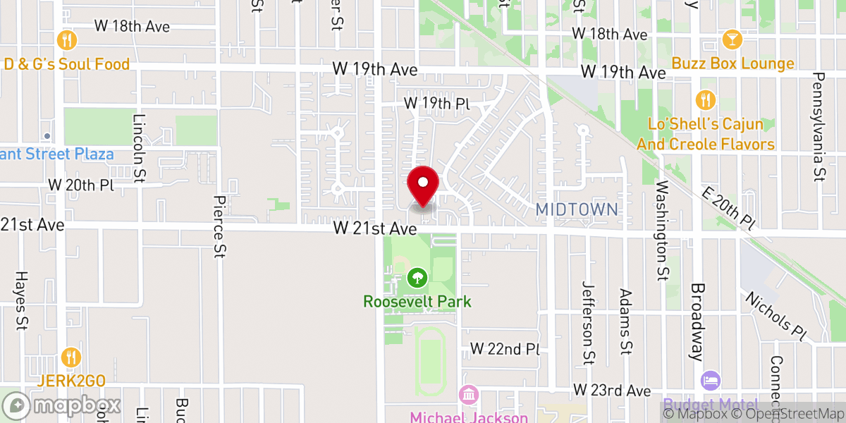 Map showing location of Gary First Baptist Church