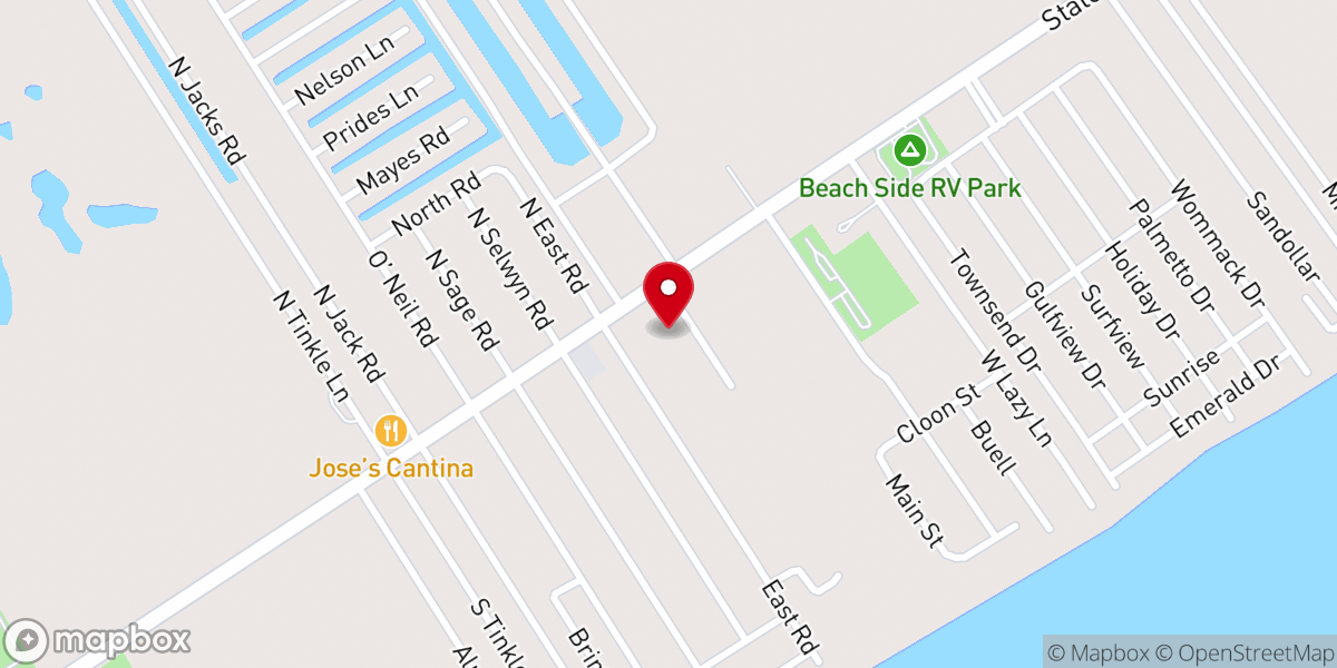 Map showing location of First Baptist Church Of Crystal Beach