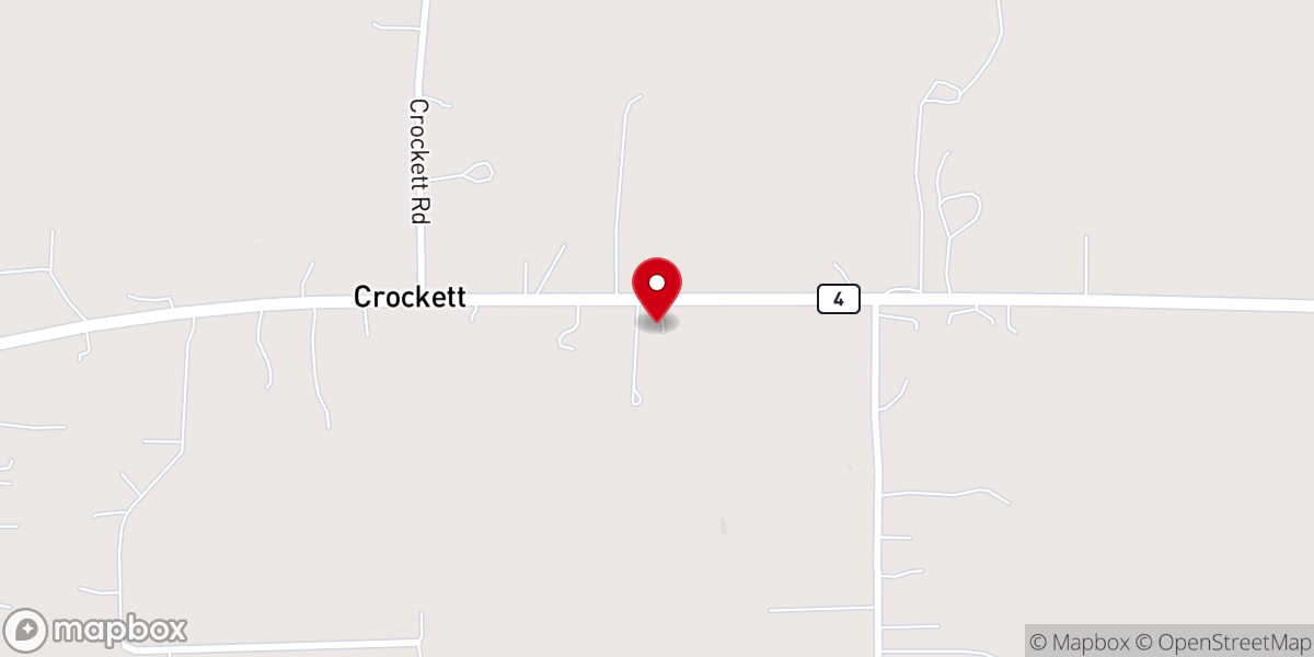 Map showing location of Crockett Church of Christ