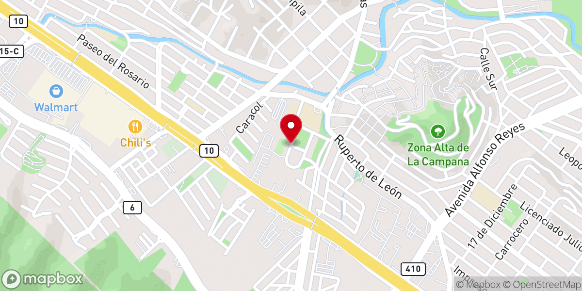Map showing location of Parroquia San Bernardo