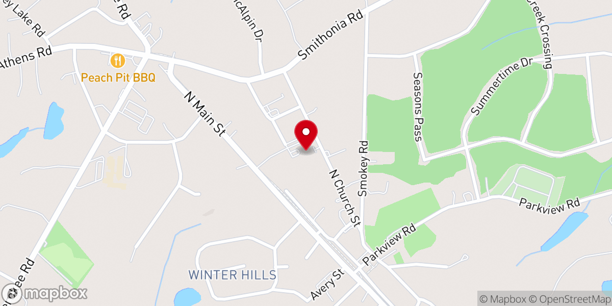 Map showing location of Winterville First Baptist Preschool