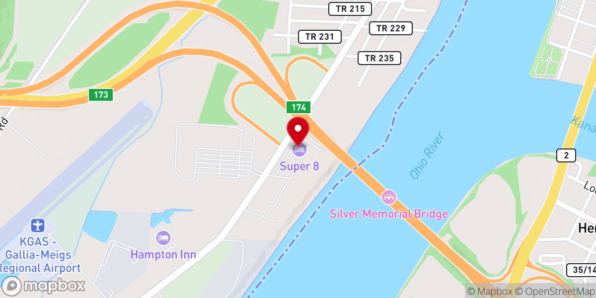 Map showing location of Super 8 by Wyndham Gallipolis Pt Pleasant Area