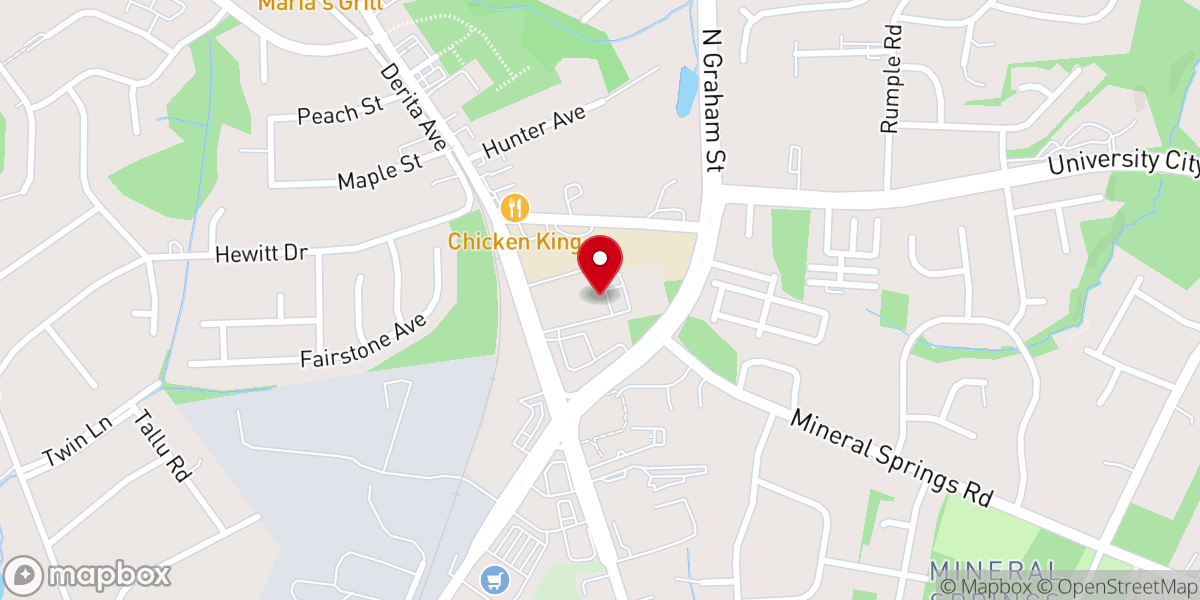 Map showing location of Derita Presbyterian Church