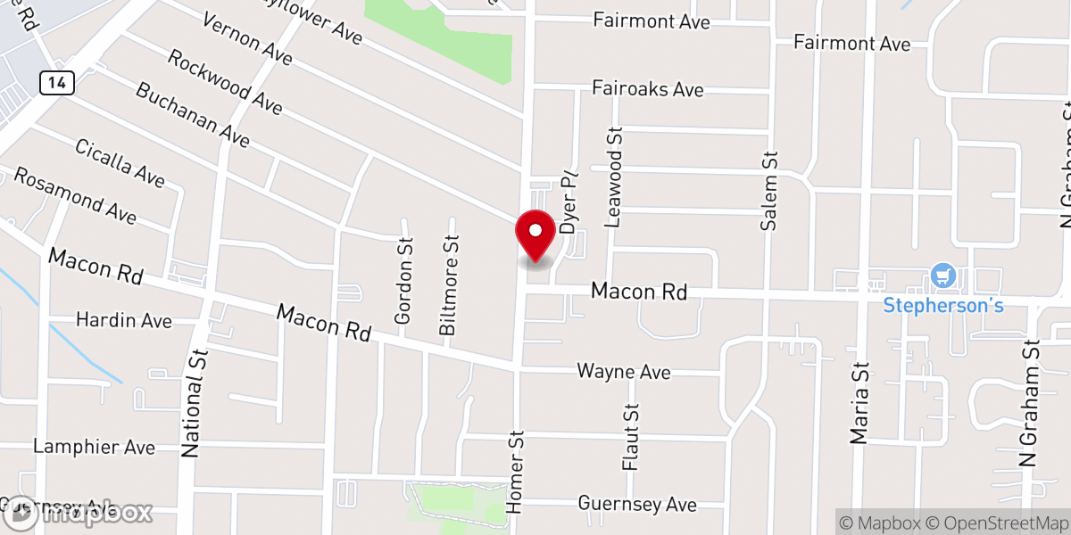 Map showing location of Leawood Baptist Church