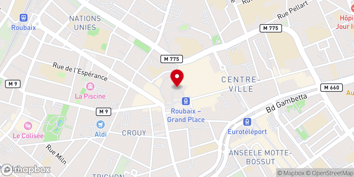 Map showing location of Aumônerie catholique des étudiants et jeunes pro de Roubaix