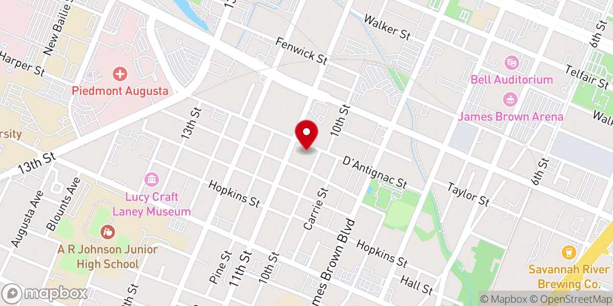 Map showing location of D'Antignac Street Church of Christ