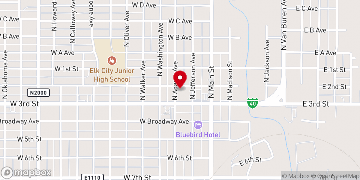 Map showing location of 2nd & Adams Church of Christ