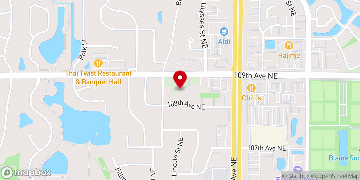 Map showing location of Hope Church