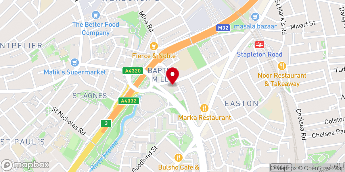 Map showing location of Greek Orthodox Church of St Peter & St Paul, Bristol