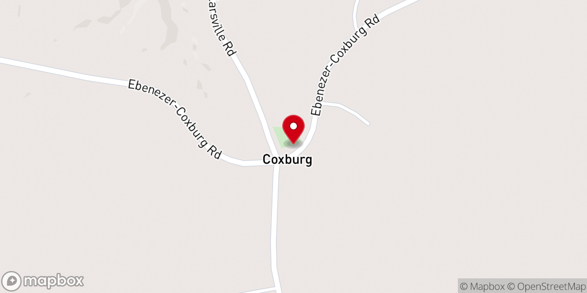 Map showing location of Coxburg Methodist Church