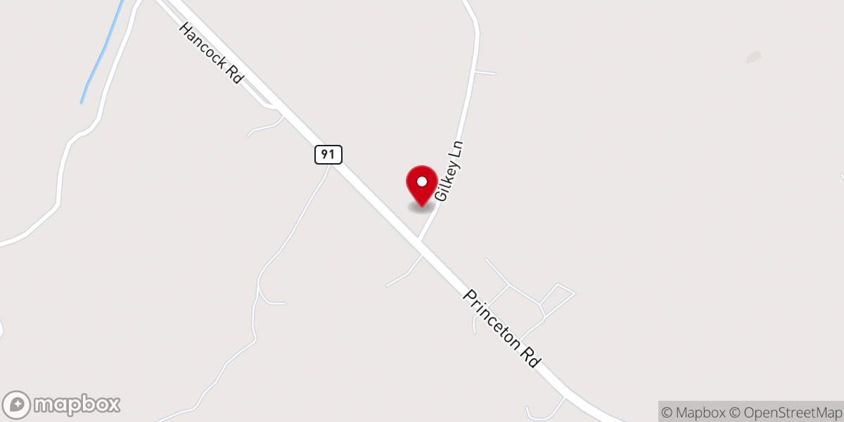 Map showing location of Sinking Fork Baptist Church