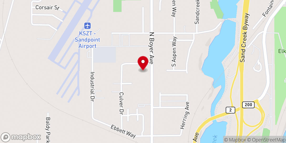 Map showing location of New Life Church - Sandpoint